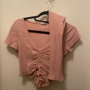 FASHION NOVA RUCHED CROP TOP SET